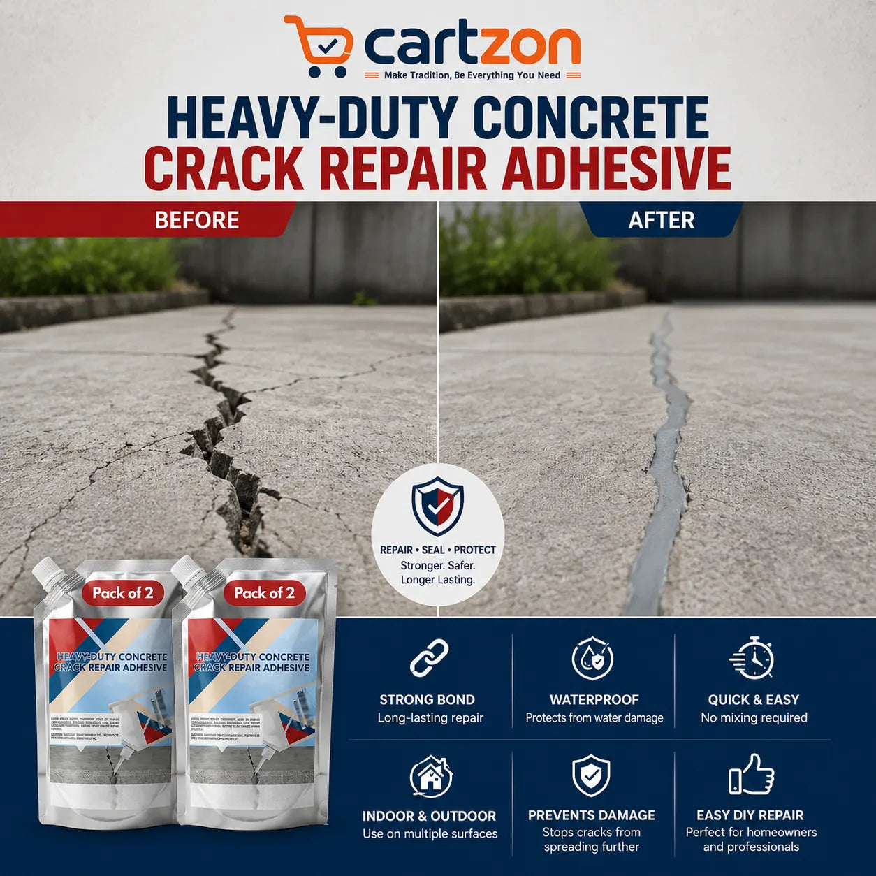 (Buy 1 Get 1 FREE) ConFix™ Heavy-Duty Concrete Crack Repair Adhesive